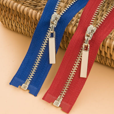 Duurzaam metaal rits goud tanden zink legering open type kleding accessoires