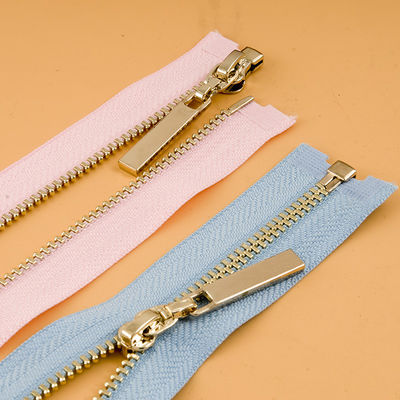 Duurzaam metaal rits goud tanden zink legering open type kleding accessoires