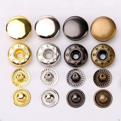 Zinklegering Messing Metalen Press Stud Button Prong Snap Fastener Button Voor Kledingstuk