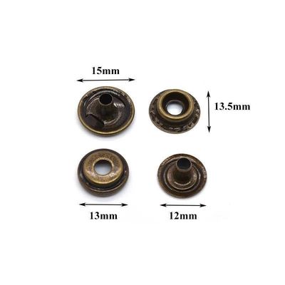 Zinklegering Messing Metalen Press Stud Button Prong Snap Fastener Button Voor Kledingstuk