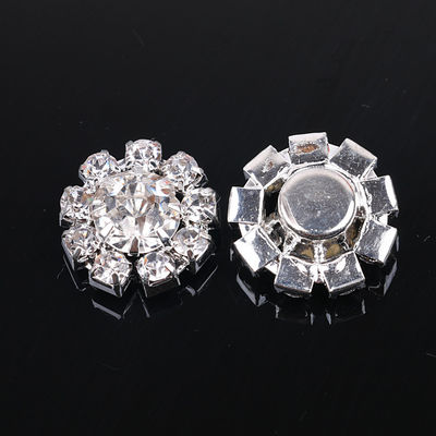 Bruidsmetalen bloemvorm helderkleurige kristallen knop luxe schank chique kristallen diamanten knoppen voor kleding