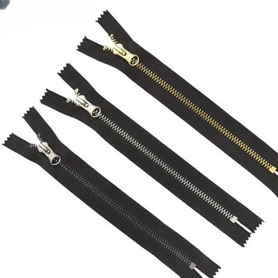 # 5 normale tanden, 20 cm zilver metaal dicht einde tanden rits DALH slider