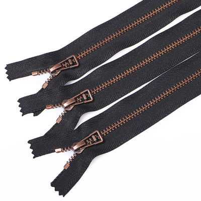 5# close end anti-koper metaal rits voor dames kleding man jas rits aangepaste metaal rits