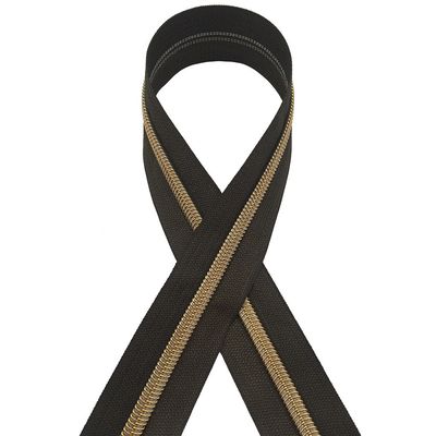 5# Nylon Zipper Goud Kleurrijke Elektroplatering Tanden Goud En Zilver Uien Zipper Nylon zippers te koop