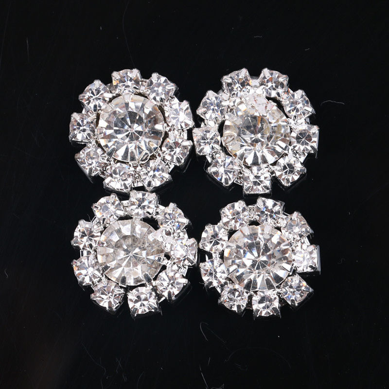 Bruidsmetalen bloemvorm helderkleurige kristallen knop luxe schank chique kristallen diamanten knoppen voor kleding